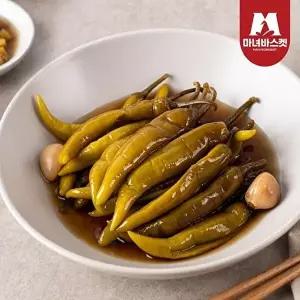 [마녀바스켓]밥반찬 밥도둑 아삭한 간장고추1kg + 알마늘장아찌1kg