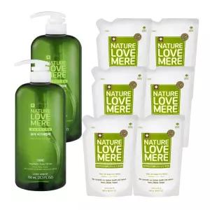 네이쳐러브메레 식기세정제 액상 용기 750ml 2개+리필 500ml 6팩