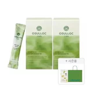 오설록 제주 말차 밀크티 10입, 2개 + 증정(그린티웨하스 100g,1개 + 러닝 쇼핑백(소), 1개)