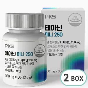 (2박스) 테아닌 미니 250 식약처 인정 스트레스 긴장완화 500mg x 30정
