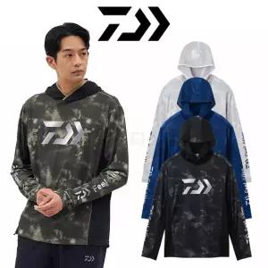 다이와 DAIWA 보트 게임 후디 셔츠 DE-3726 여름 낚시 후드 긴팔 메쉬 티셔츠