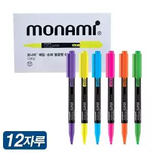 모나미 형광펜 에딩 슈퍼 600 1타 12개 하이라이터