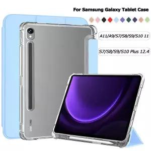 삼성 갤럭시 탭 S9 S10 S8 S7 플러스 FE 12.4 11 라이트 10.9인치 케이스 무광 투명 백커버 A11 A9 S펜