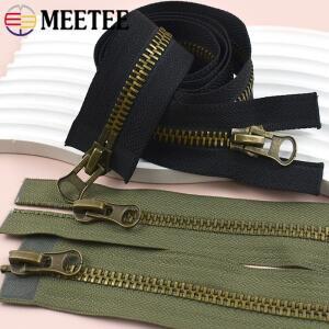 1/2개 8  금속 지퍼 70/80/90/100/120cm 코트 다운 자켓 용 더블 슬라이더 우편 수리 DIY 의류 봉제 액세서