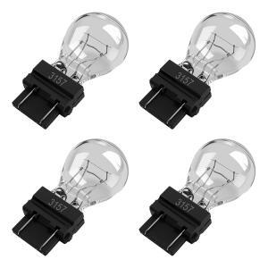 피그페이드 4PCS 자동차 3157 전구 교체, 포드 이스케이프 말리부 닷지와 호환되는 12V 3157 브레이크 전구, 3800K /P27-5W 할로겐 전구 자동차 액세서리