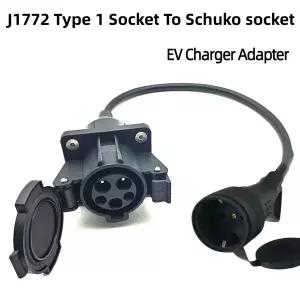 전자 자전거/스쿠터/한 바퀴용 Schuko 소켓 EV 충전기 어댑터 케이블에 16A J1772 Type1