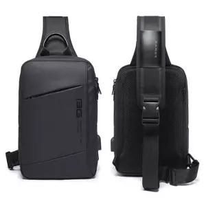고급 남성 보조 바디백 USB 충전 크로스 웨이스트백 남자크로스백 남자슬링백