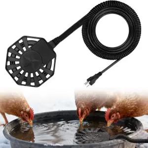 250W 잠수식 치킨 워터러 히터 - 최대 40갤런의 물 용량 에너지 절약형 방청 닭장 가금류 온수기용 온도