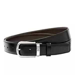[몽블랑] 홀스슈 버클 30mm 리버시블 레더 벨트 블랙 114412 BLACKBROWN