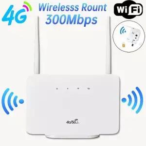 2025년형 새로운 4G 무선 라우터 300Mbps LTE CPE 모뎀 LAN 외장 안테나 유심 슬롯 포함 EU 플러그 가정용