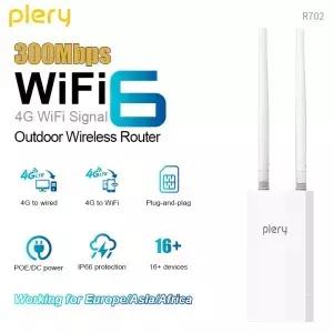 플레리 4G LTE 라우터 SIM 카드 광역 무선 인터넷 핫스팟 IP66 300Mbps 야외 AP 2 x 5dBi 안테나 100M LAN