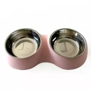고품질 강아지 파스텔 스텐 식기 핑크 1P 고양이 급식 급수기 (WDCEC9A)