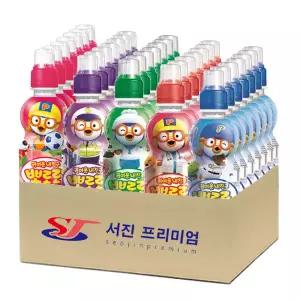 뽀로로 어린이 음료수 235ml 5종 밀크맛7개+딸기맛7개+사과맛7개+블루베리맛7개+복숭아맛7개 총35개