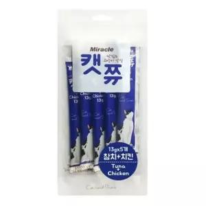 고품질 캣쮸 참치 n 치킨 5개입 고양이파우치 고양이트릿 고양이닭가슴살 (WECAD07)
