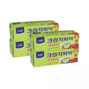 크린랩 위생 비닐 이중지퍼백 18 x 20 x 20매 소형 x 4개