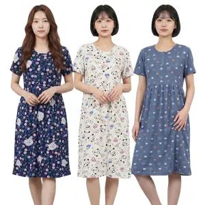 까실이 캐릭터 반팔원피스 여성 쿨 아이스 파자마 홈웨어 여름 잠옷 원피스