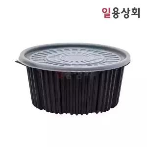 탕용기 FP 220파이 중 2300ml 50세트 PP 검정