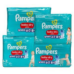 팸퍼스 베이비드라이 4단계 팬티형기저귀42p 4팩