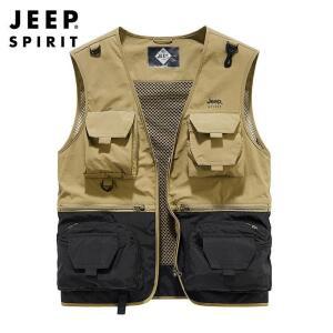 JEEP SPIRIT 여름조끼 남성 여성 등산 망사 작업조끼