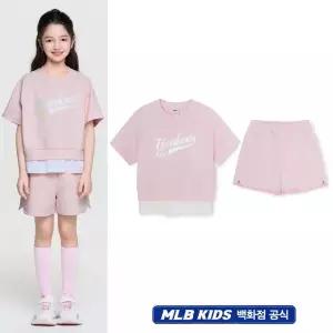 갤러리아 MLB엠엘비키즈 스트릿 베이직 레이어드 여아반팔세트(7FS1B0663-50PKL)