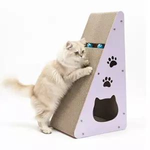가또나인 우드 퍼플 킹삼각 고양이 스크래쳐