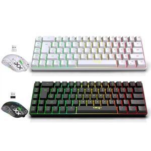 B-M HXSJ V200 유선 멤브레인 키보드 RGB LED 백라이트 게이밍 68키 컴퓨터 게이머용 PC 노트북 게임/사무
