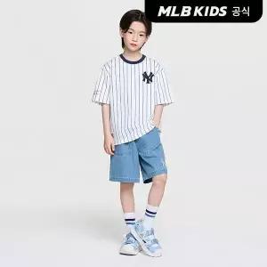 [MLB키즈](공식)26SS 스트릿 베이직 스트라이프 데님 티셔츠세트 NY (L.Blue) 7AS1B0263-50BLL