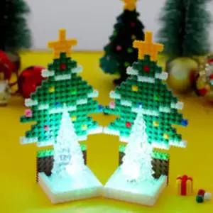 1cm 디폼블럭 크리스마스 얼음 트리 무드등 만들기 diy 세트 성탄절 장식 꾸미기 미술 공예 키트 초등 돌봄 방과후 재료 블록