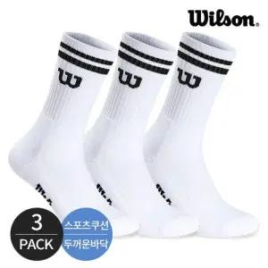 [윌슨]윌슨 남성 스포츠 쿠션 넥 투링글 크루삭스 3P_WH/BK