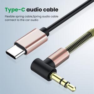 USB C to 3.5mm AUX 오디오 케이블 헤드폰 스피커 타입-C 고속 동기화 스프링 하이파이 차량용 어댑터 삼성