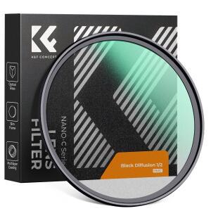 K&F Concept 1/4 블랙 미스트 확산 렌즈 필터 49mm 55mm 62mm 비디오/Vlog/인물 사진용