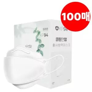 클린앤영 마스크 KF94 대형 100매 화이트 황사방역P