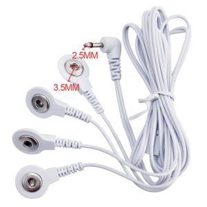 3.5mm 버튼 TENS EMS 마사지기 전극선 2방향 4방향 케이블 연결 패드 유닛 리드선용