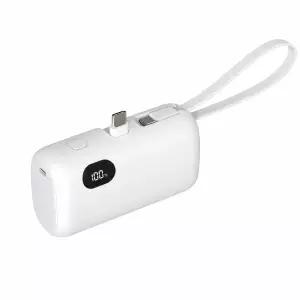 드리온 10W LCD 도킹형 미니보조배터리 C타입 10000mah+C타입 일체형 케이블