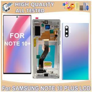 TFT 노트 10 플러스 LCD 디스플레이 화면 어셈블리, 프레임 터치 스크린 포함, 삼성 갤럭시 노트 10 플러스