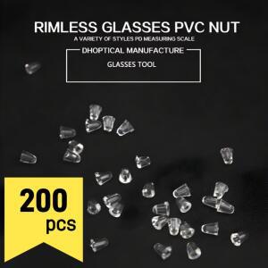 Dhoptic 안경 나사 캡 PVC 소재 무테 액세서리 200 개