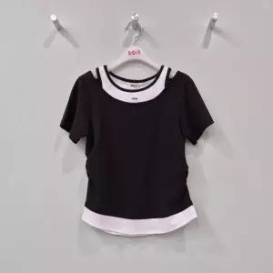 [소이]SOIE 동백01 소이 4부 어깨 트임 레이어드티 26M5459 (S49985861)