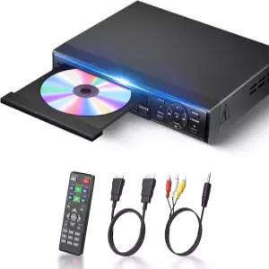 DVD 플레이어 HDMI/RCA 출력이 있는 TV용 1080P 지역 무료 가정용 내장형 CD PAL/NTSC 지원 USB 입력