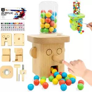 용 무케스키 목재 건축 키트 DIY 목공 안전한 창의적인 나무 장난감 손으로 누르는 코 캔디 디스펜서