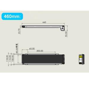 미니 컨베이어 벨트 460mm 스테인레스 스틸 프레임 PU 24V 자동 기 트랙 화물 차선 채널 전원 없음