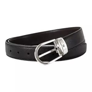 [몽블랑] 홀스슈 버클 30mm 리버시블 레더 벨트 블랙 113834 BLACKBROWN