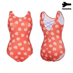 수영복 여성 조개패턴 U백 원피스수영복 오렌지RN-LS2E206-OR_CA 1232977