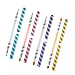네일아트 스윗캔디 듀얼 네일브러쉬+브러쉬캡 4종 젤네일붓 네일아트붓 (WBB7205)