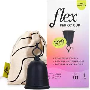 플렉스 컵 스타터 키트 풀 핏 사이즈 0 재사용 가능한 생리컵 무료 2개 쉽게 제거 있는 탭 탐폰 패드 대안