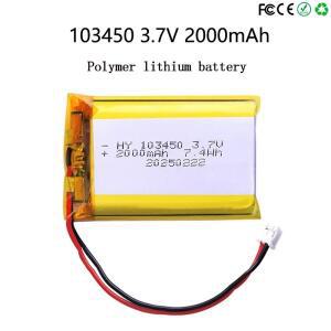 103450 3.7V 2000mAh 폴리머 리튬 충전식 배터리 jst PH 2.0mm 2pin 플매트 카펫 러그 카메라 GPS 네비게이
