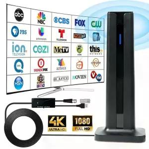 dmb안테나 스마트 TV용 실내 TV 안테나 장거리 HD 디지털 지원 로컬 채널용 증폭기 신호 내장 4K 1080P
