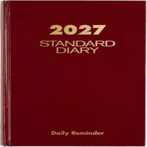 AT-A-GLANCE 2027 데일리 플래너 스탠다드 다이어리 5.75 x 8.25 리마인더 저널 하드커버 레드 (SD389327)