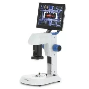 산업 검사용 AmScope DM745 시리즈 디지털 현미경 - 0.7배-4.5배 배율 카메라 및 9인치 화면 포함 듀얼 LED