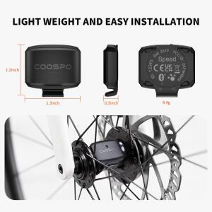 CooSpo BK9C 자전거 케이던스/속도 센서 듀얼 모드 블루투스 5.0 ANT+ 액세서리 (와후 컴퓨터용)