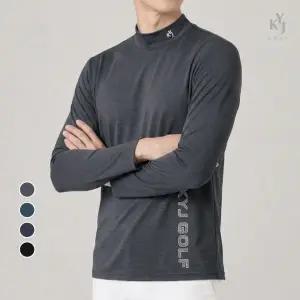 김영주골프 남성 쿨 스트라이프 하프넥 티셔츠 KRMT67011 긴팔 러닝 등산 작업복 데일리